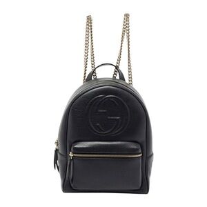 Gucci Black Leather Soho Chain Backpack – Vintage